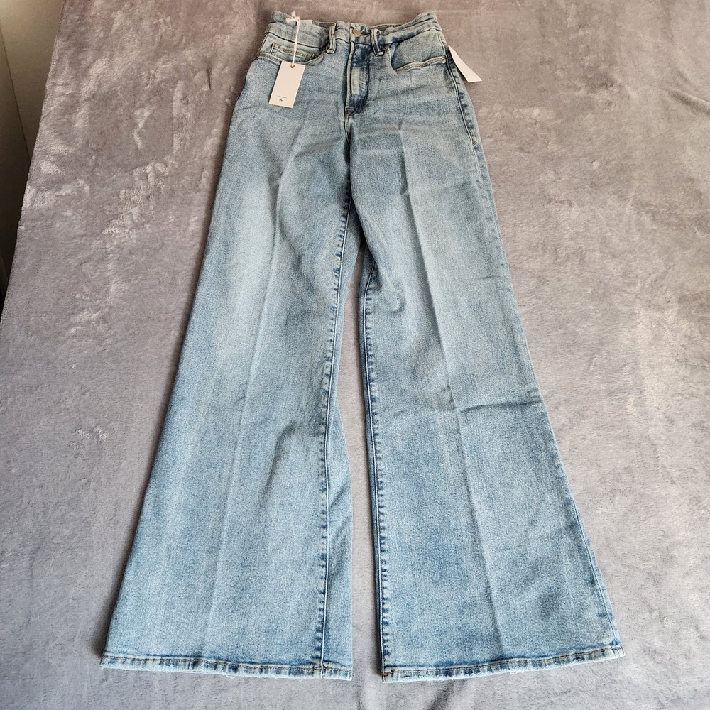 New Good American Good Waist Palazzo Jeans High Rise Wide Leg Women's 4/27 NWT 4